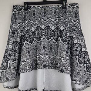 Torrid Black and White Lace Hi Lo Skirt